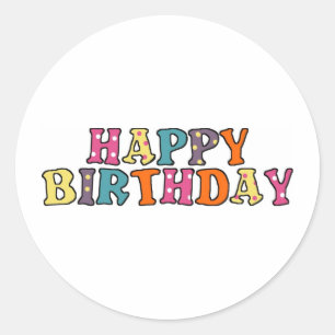 Happy Birthday Wishes Classic Round Sticker
