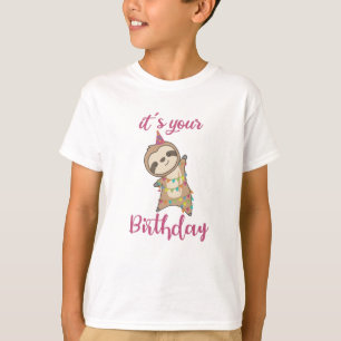 Happy Birthday Wishes To You Sloth Cute T-Shirt