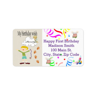 Happy Birthday Wishing for a dog  Address Label