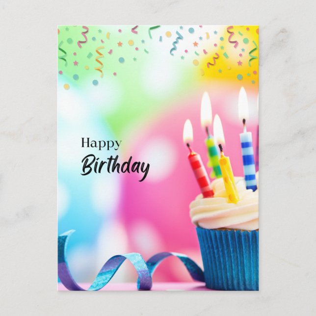 Happy birthday wishing  postcard (Front)