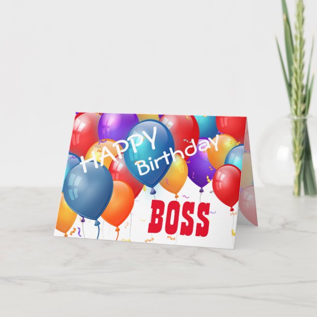 Happy Birthday with Balloons BOSS A04 Card (Front)