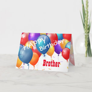 Happy Birthday with Balloons BROTHER Card