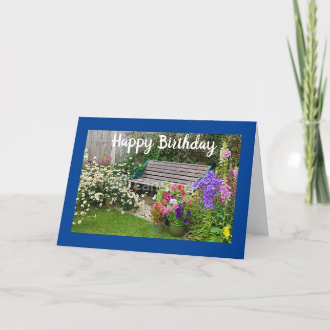 HAPPY BIRTHDAY WITH BEAUTIFUL GARDEN SETTING CARD (Front)