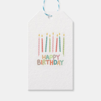 Happy Birthday With Candles  Gift Tags
