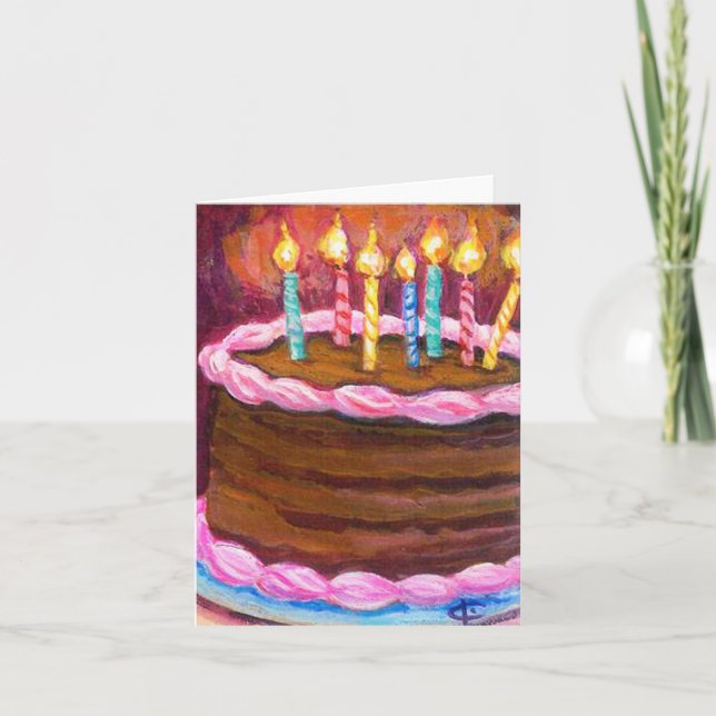 'Happy Birthday with Chocolate' Greeting Card (Front)