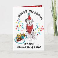 Happy Birthday with Dalmatian Dog in Red Bandana