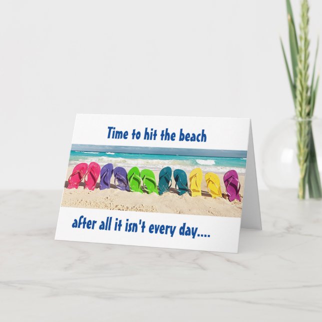 HAPPY BIRTHDAY WITH FLIP FLOPS      Card (Front)