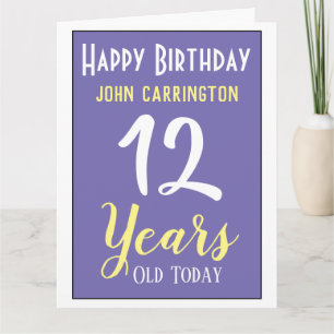 Happy Birthday with Name & Age 12 Years Card