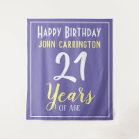 Happy Birthday with Name & Age 21 Years Tapestry