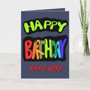 Happy Birthday with Personalised Name Card
