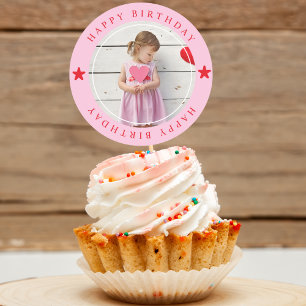Happy Birthday With Photo Classic Round Sticker