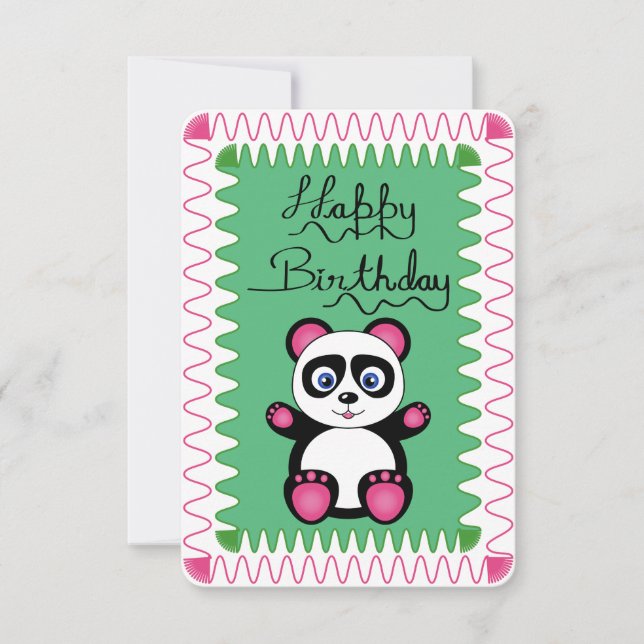 Happy Birthday With Pink Panda (Front)