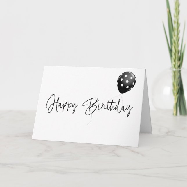 Happy Birthday with Polka Dot Balloon Card (Front)