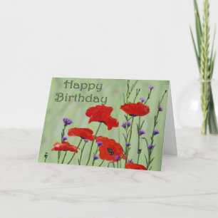 Happy Birthday with Poppies Card