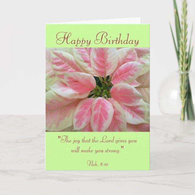 Happy Birthday with Scripture Verse Card. Card (Front)