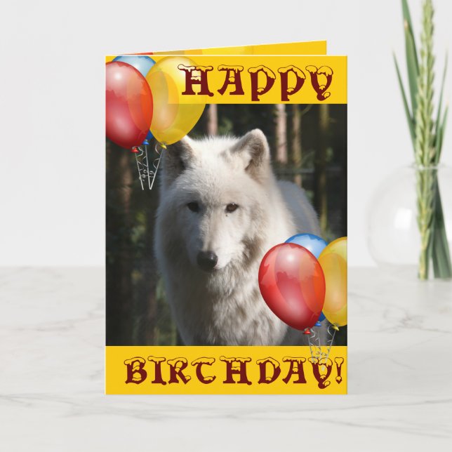 HAPPY BIRTHDAY wolf animal owl Card (Front)