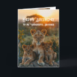 Happy Birthday Wonderful Brother Lion Animal Fun Card<br><div class="desc">Happy Birthday Wonderful Brother Friend Lion Animal Fun Animal Humour</div>