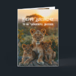 Happy Birthday Wonderful Brother Lion Animal Fun Card<br><div class="desc">Happy Birthday Wonderful Brother Friend Lion Animal Fun Animal Humour</div>