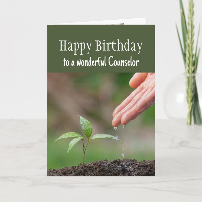 Happy Birthday Wonderful Counsellor Card (Front)
