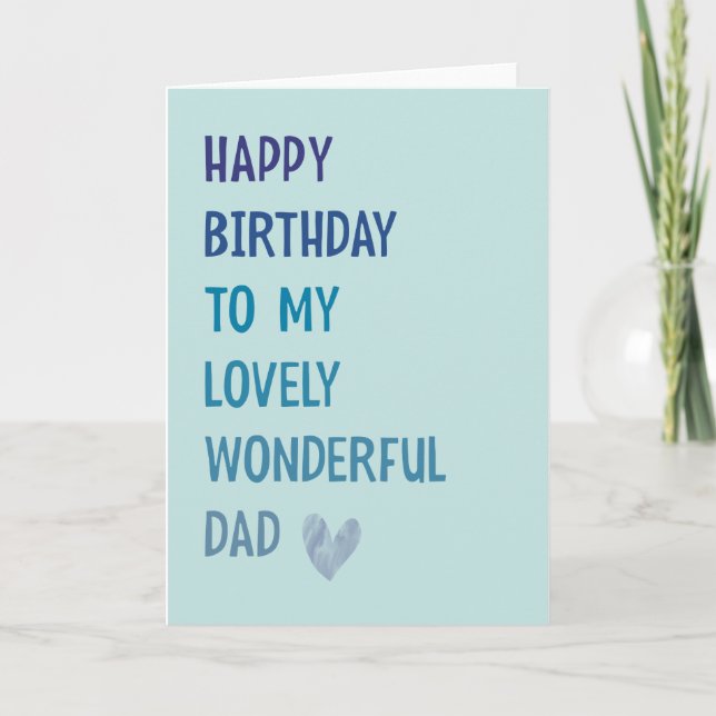 Happy Birthday Wonderful Dad Card (Front)