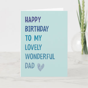 Happy Birthday Wonderful Dad Card