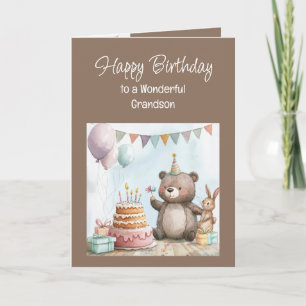 Happy Birthday Wonderful Grandson fun Card