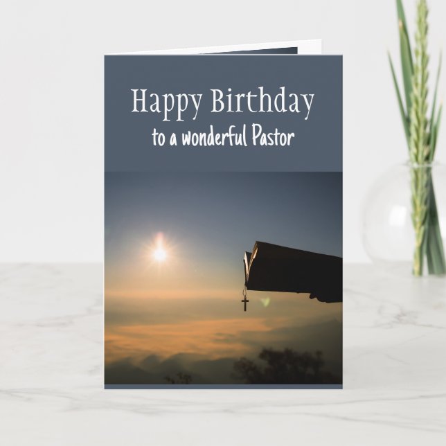 Happy Birthday Wonderful Pastor Comfort & Blessing Card (Front)
