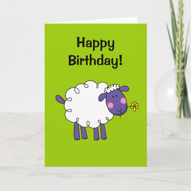 Happy birthday (woolly sheep) card (Front)