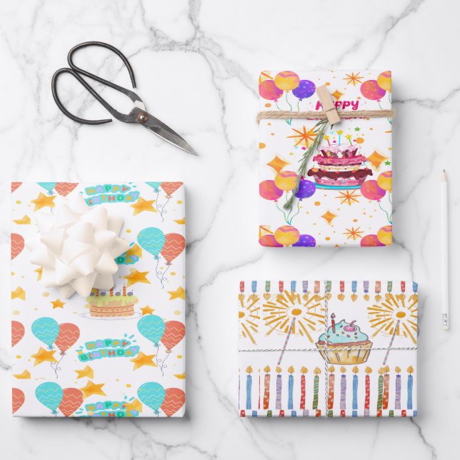 Happy Birthday Wrapping Paper  (Front)