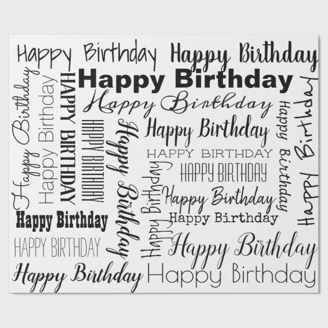Happy Birthday Wrapping Paper (Flat)