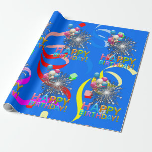 Happy Birthday Wrapping Paper Confetti