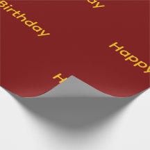 Happy Birthday Wrapping Paper ( Red & Yellow )
