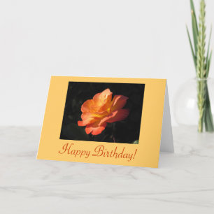 Happy Birthday Yellow and Orange Rose Card