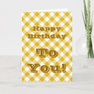 Happy Birthday Yellow Gingham Cards