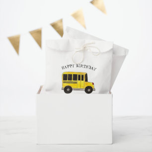 Happy Birthday Yellow School Bus Classroom Treats Favour Bags