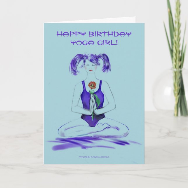 Happy Birthday Yoga Girl!-Yoga Lifestyle Card (Front)