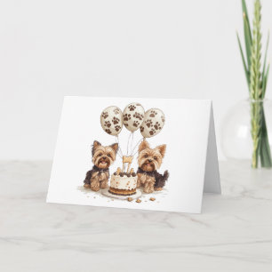 Happy Birthday Yorkie Dogs Card