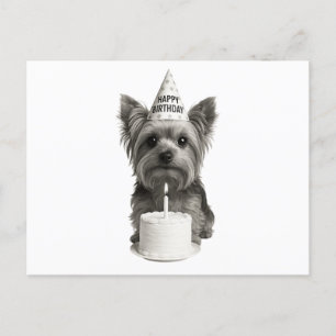 Happy Birthday Yorkie Holiday Postcard