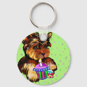 HAPPY BIRTHDAY YORKIE POO KEY RING