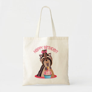 Happy Birthday Yorkie Tote Bag