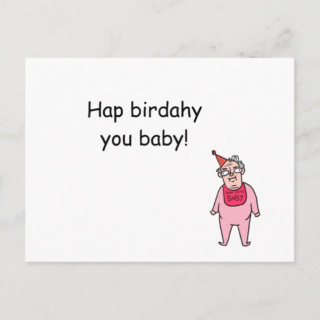 Happy Birthday you Big Baby! Postcard (Front)