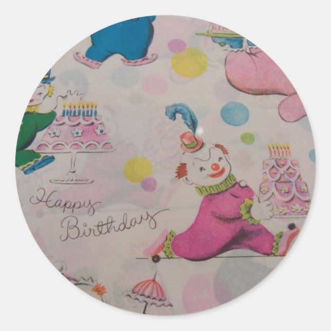 Happy Birthday You Clown Classic Round Sticker (Front)