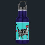 Happy Birthday You Cool Tabby Cat Mens Husband 532 Ml Water Bottle<br><div class="desc">You Cool Tabby Cat design. This beautiful card would suit any lover of cats. Designed from one of my original ink pen drawings. This is sure to delight!</div>