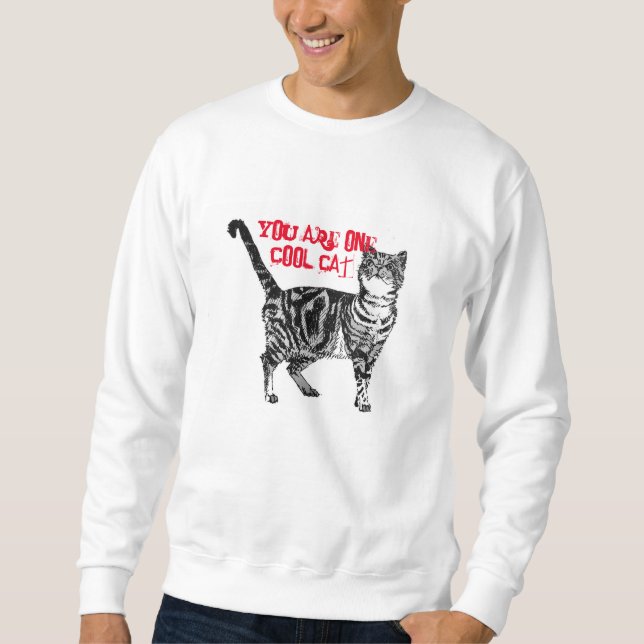 Happy Birthday You Cool Tabby Cat  Sweatshirt (Front)