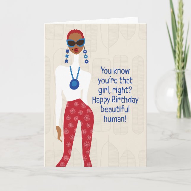 Happy Birthday - You know you're that girl right? Thank You Card (Front)