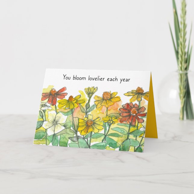 Happy Birthday You Look Lovelier Each Year  Card (Front)