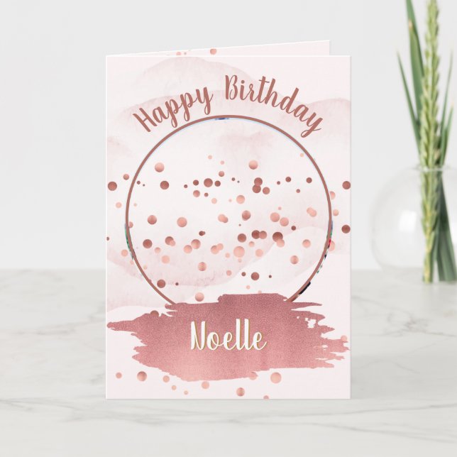Happy Birthday! | Your Photo & Metallic Rose Gold Card (Front)