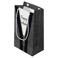 Happy Birthday Zipper On Gingham