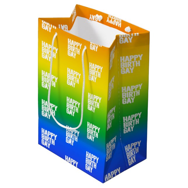 Happy Birthgay Medium Gift Bag (Front Angled)