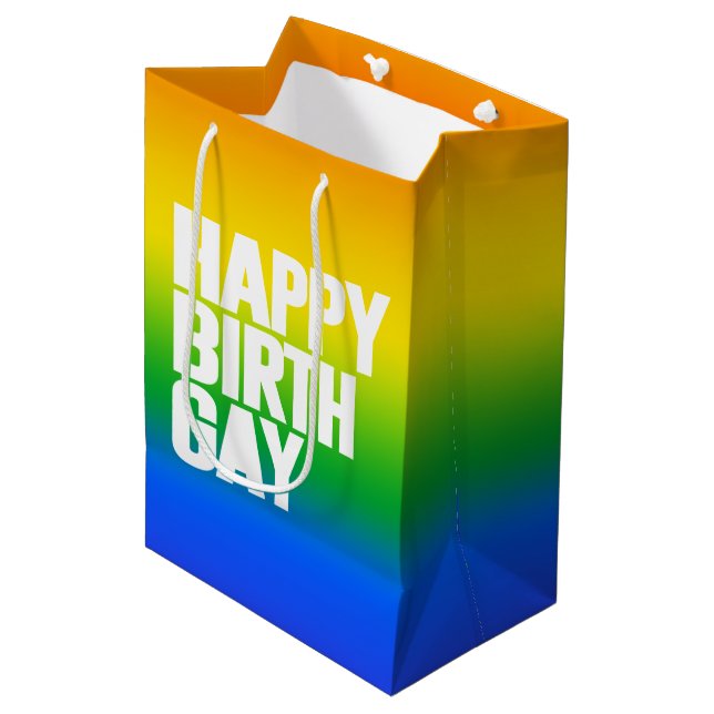 Happy Birthgay Medium Gift Bag (Front Angled)